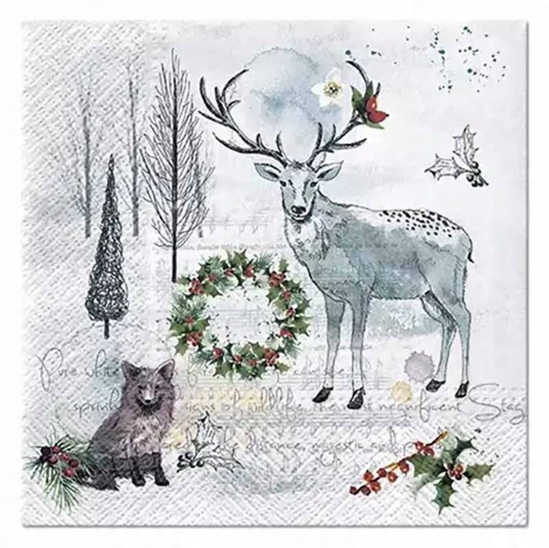 

Serwetki ozdobne Paw Watercolor Winter, 20 szt