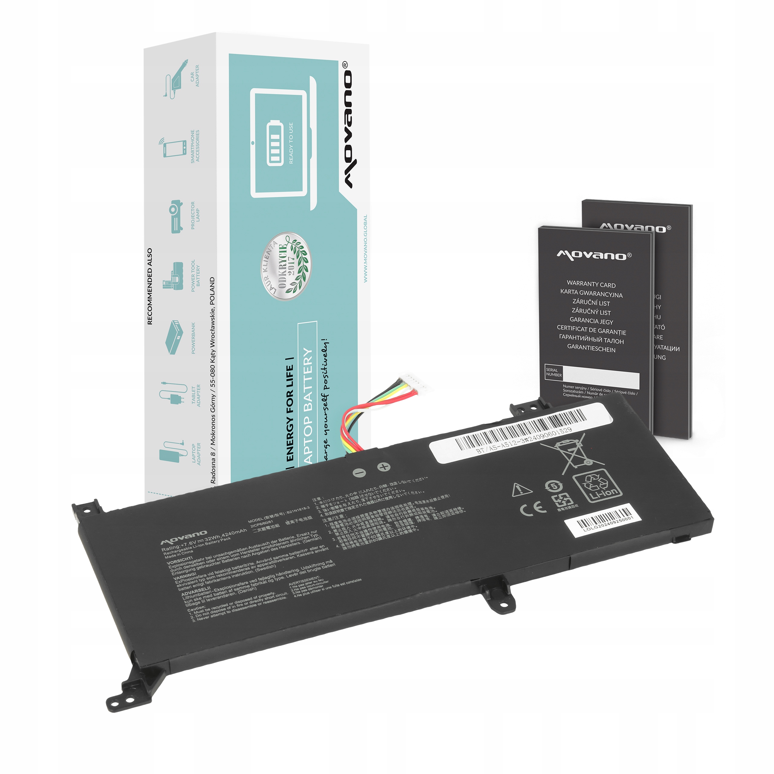 Bateria Movano do Asus Vivobook 14 A416J 15 D515D
