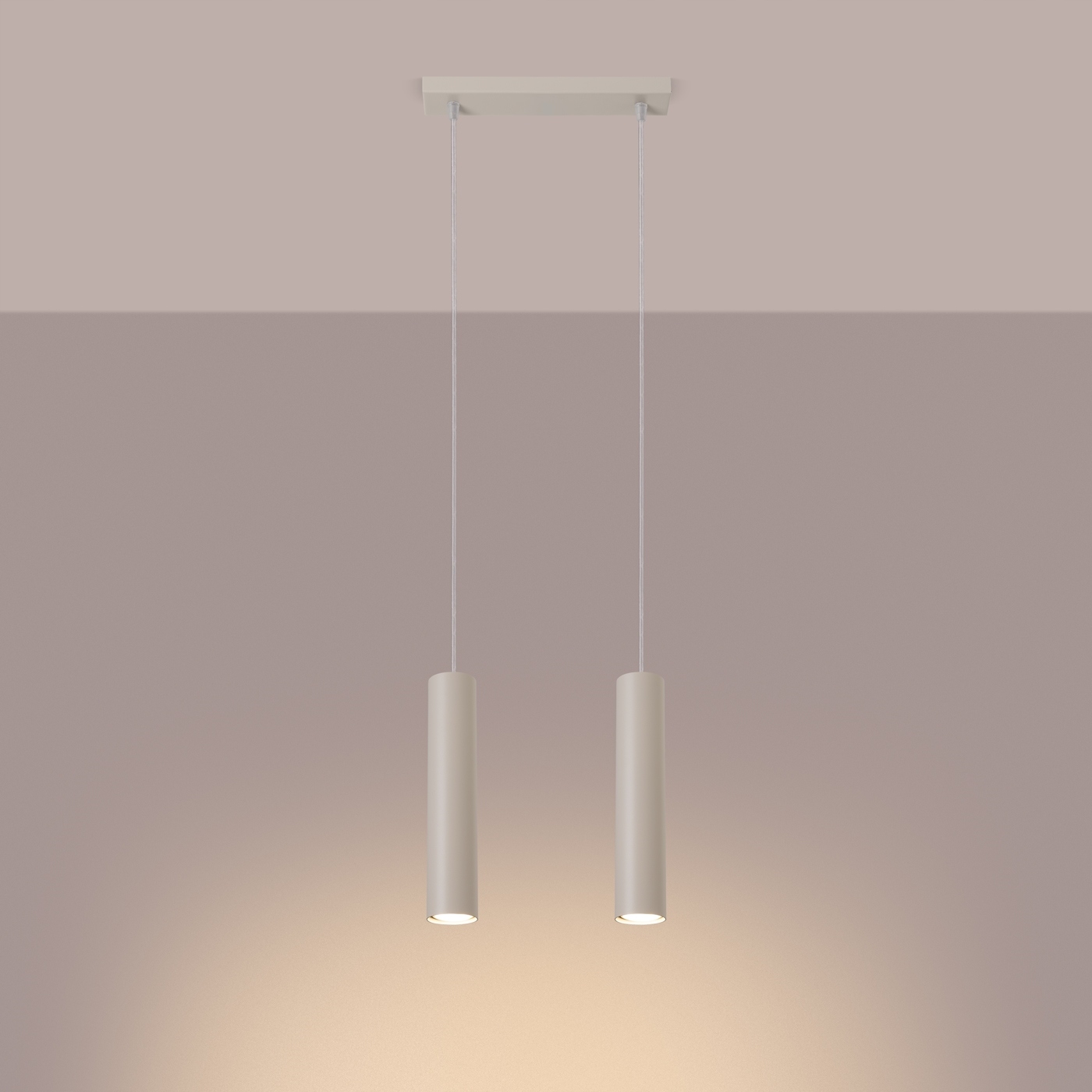 Industriálna závesná lampa Lagos 2 béžová loft; do obývačky, jedálne, kancelárie