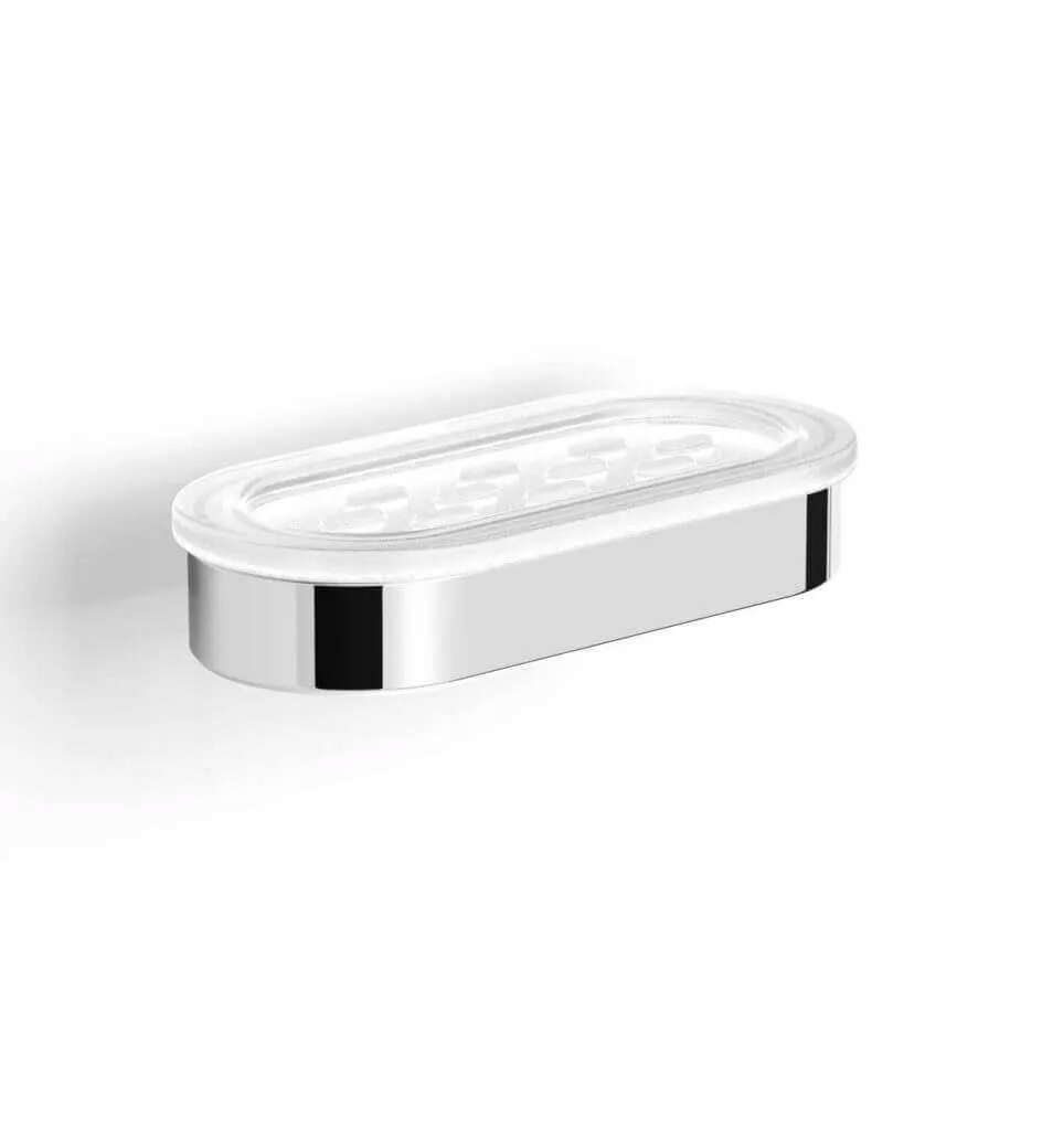 Mydelnička s predĺženou podložkou Stella Soul chróm, matné sklo