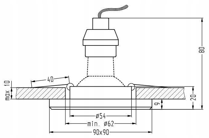OCZKO PODTYNKOWE KWADRATOWE WPUSZCZANE GU10 + LED EAN (GTIN) 5906714826934