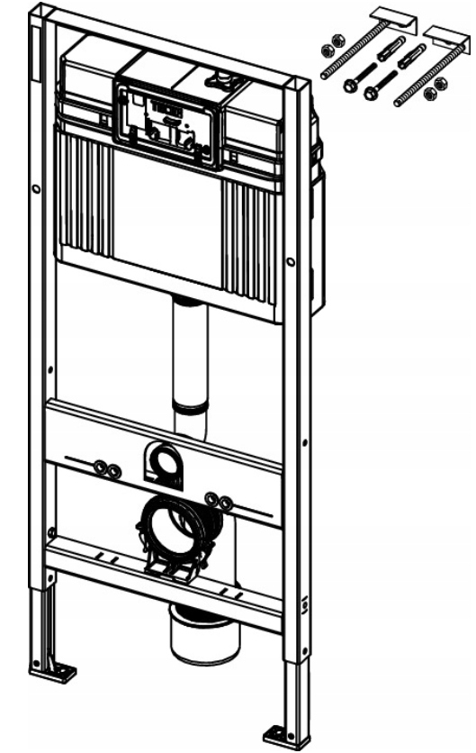 TECE STELAŻ H112 MATA+WSPORNIKI Do WC Geberit Roca Wysokość 112 cm