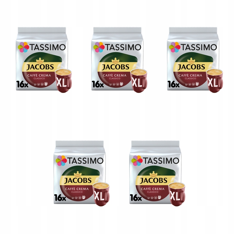 Tassimo Jacobs Caffè Crema Classico XL Kawa mielona 16 kapsułek 132,8 g X5