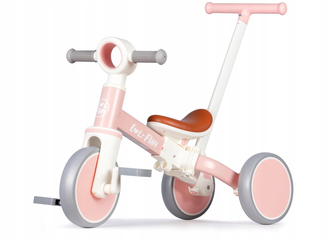 Rower Rowerek biegowy Balansowy trójkołowy z pchaczem różowy dla dzieci 1-3