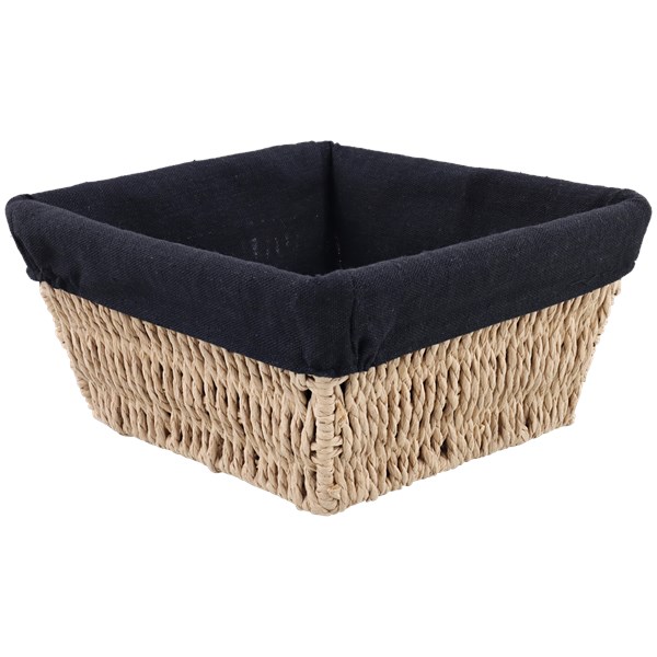 KOSZYK PLECIONY KOSZ BOHO 20x20 cm CZARNY ŚRODEK