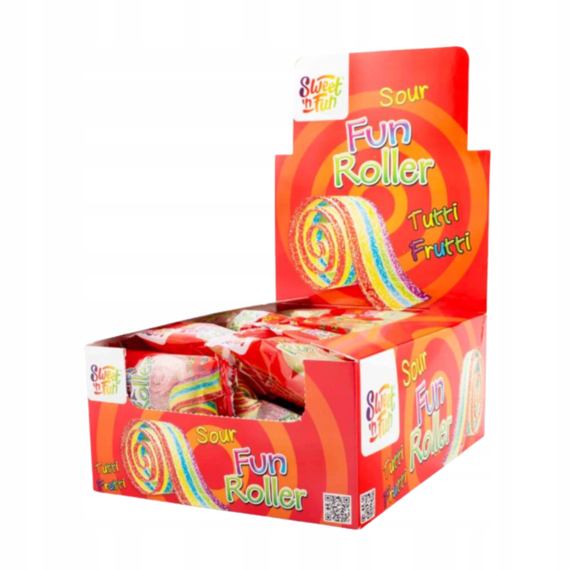 Maxco Kyselé zavinovací Želé Bonbony s příchutí Tutti Frutti Fun Roller 40x20 g
