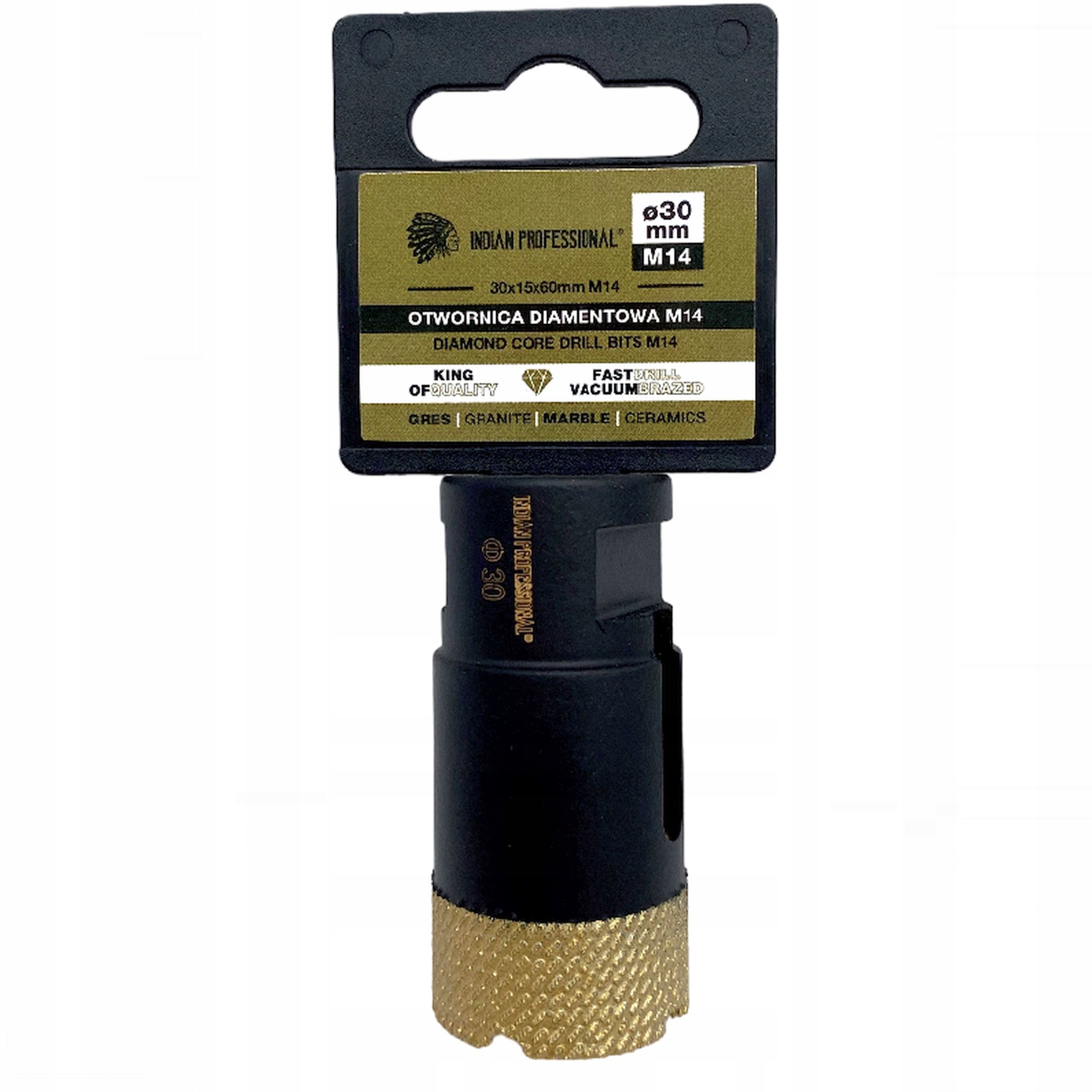 INDIAN PROFESSIONAL Otwornica diamentowa koronka do gresu, płytek 30mm