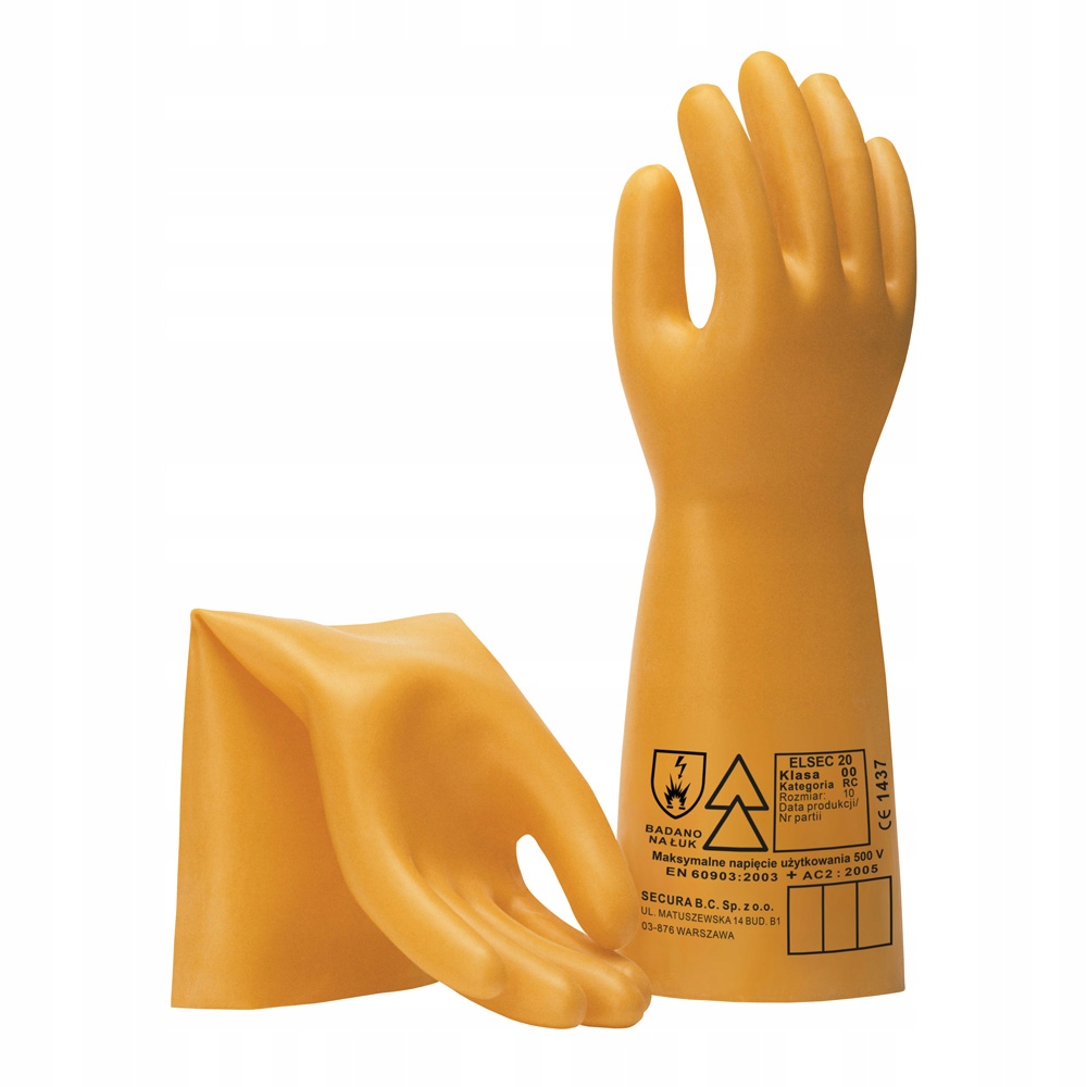 Rękawice Secura Elsec 20 kV rozmiar 11 (XL) elektroizolacyjne 1 para