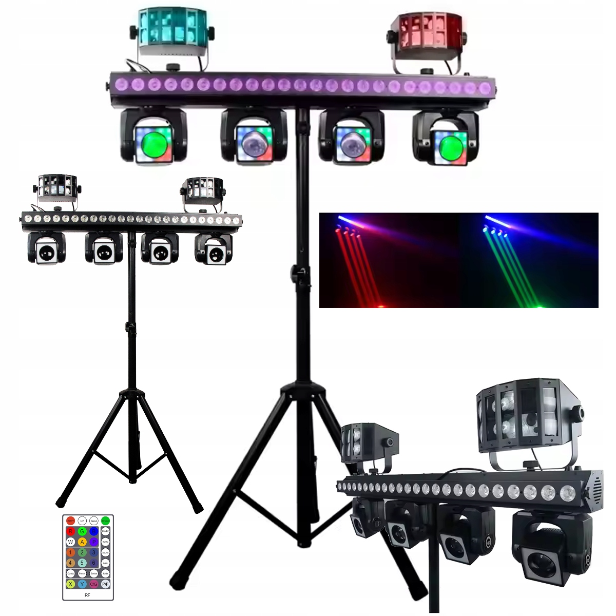 Światło Dyskotekowe Głowice Ruchome Efekt Wash Derby 4x40W Rgbw Led Statyw