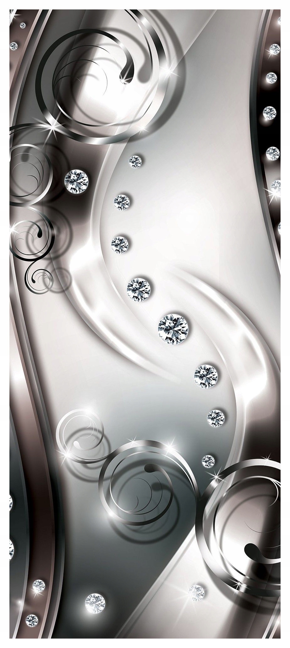 Samolepka Fototapeta Diamantový lesk kovu elegance stříbro 91x211