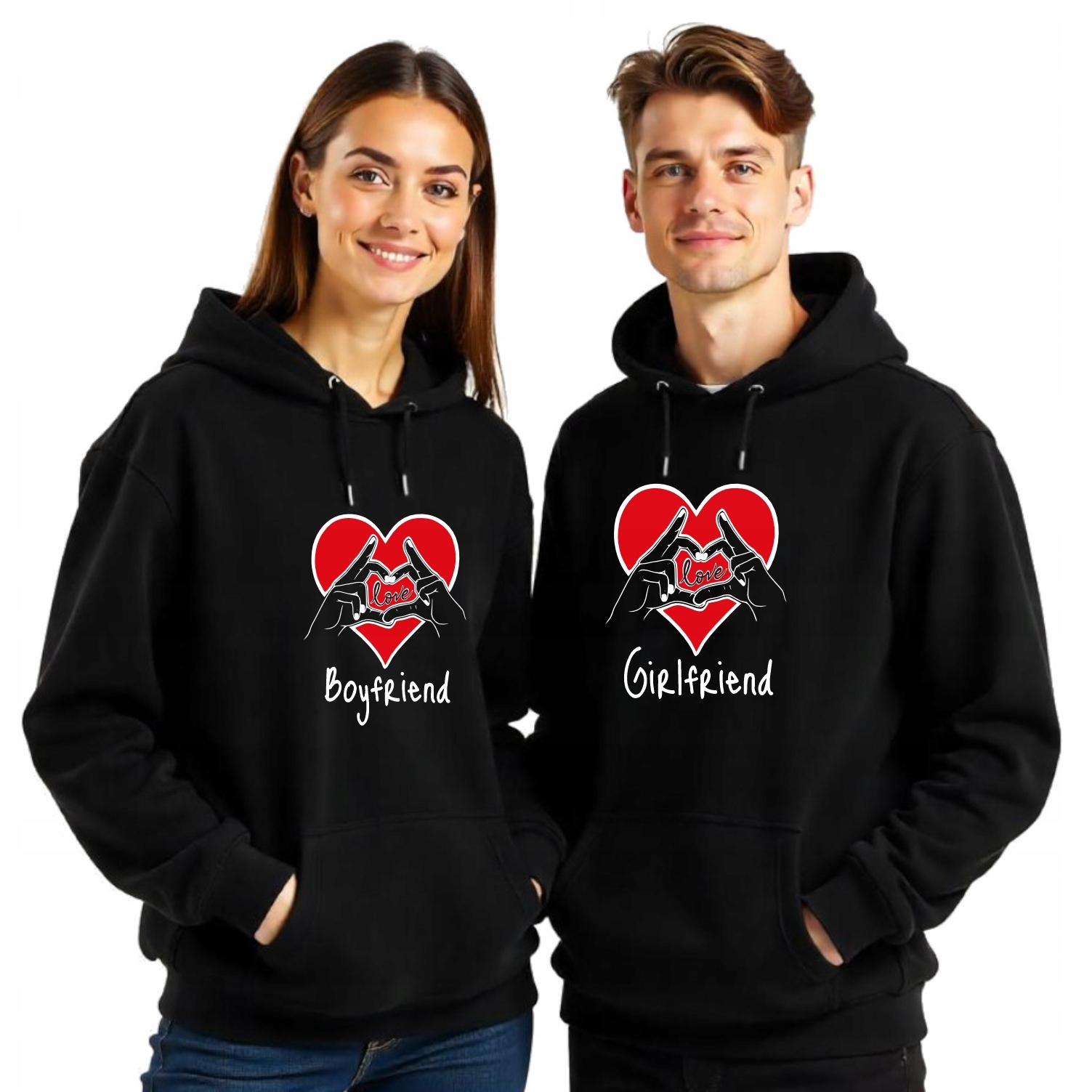 Valentýnská s kapucí pro páry, valentýnský dárek W3 vel. L