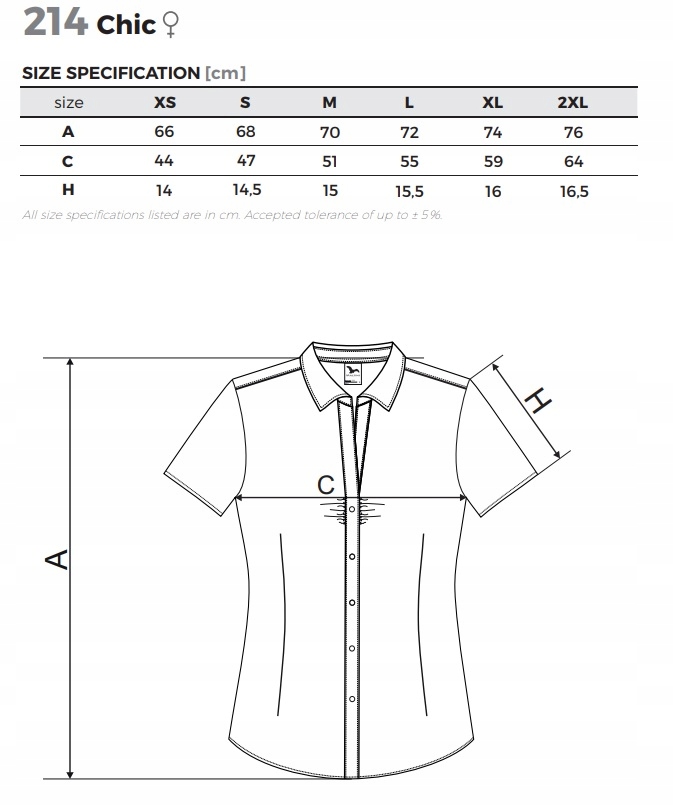 Koszula kelnerska Damska CHIC 214 Błękitna XL Marka Malfini