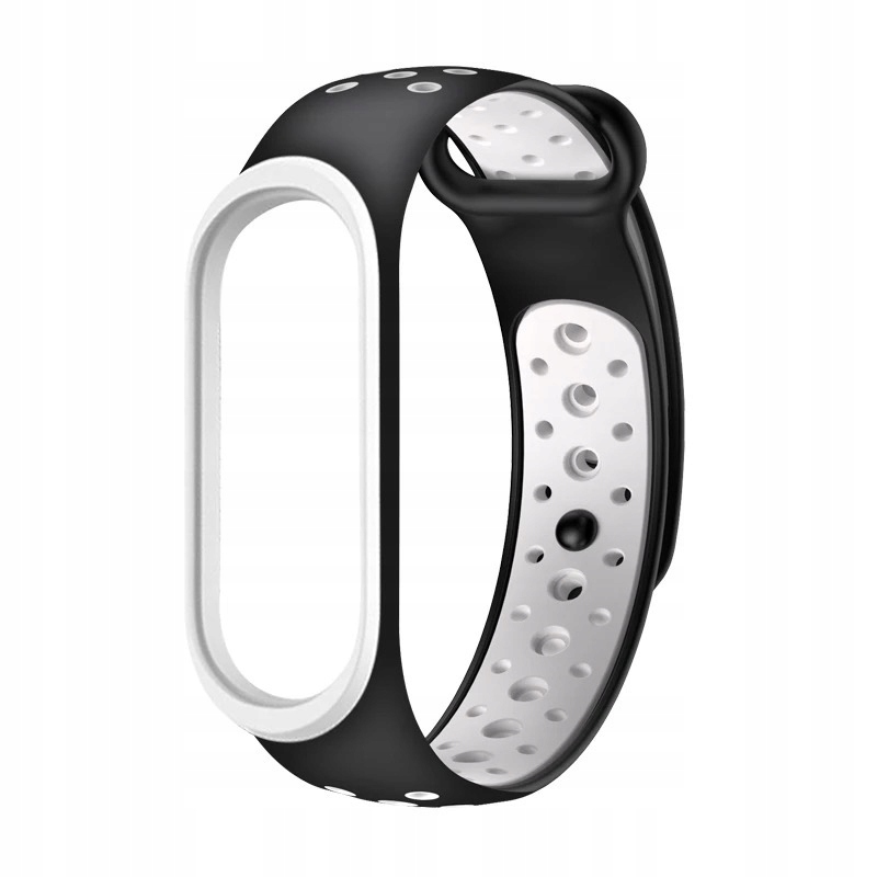 PASEK OPASKA PERFOROWANA DO MI BAND 3/4 | BLACK WHITE