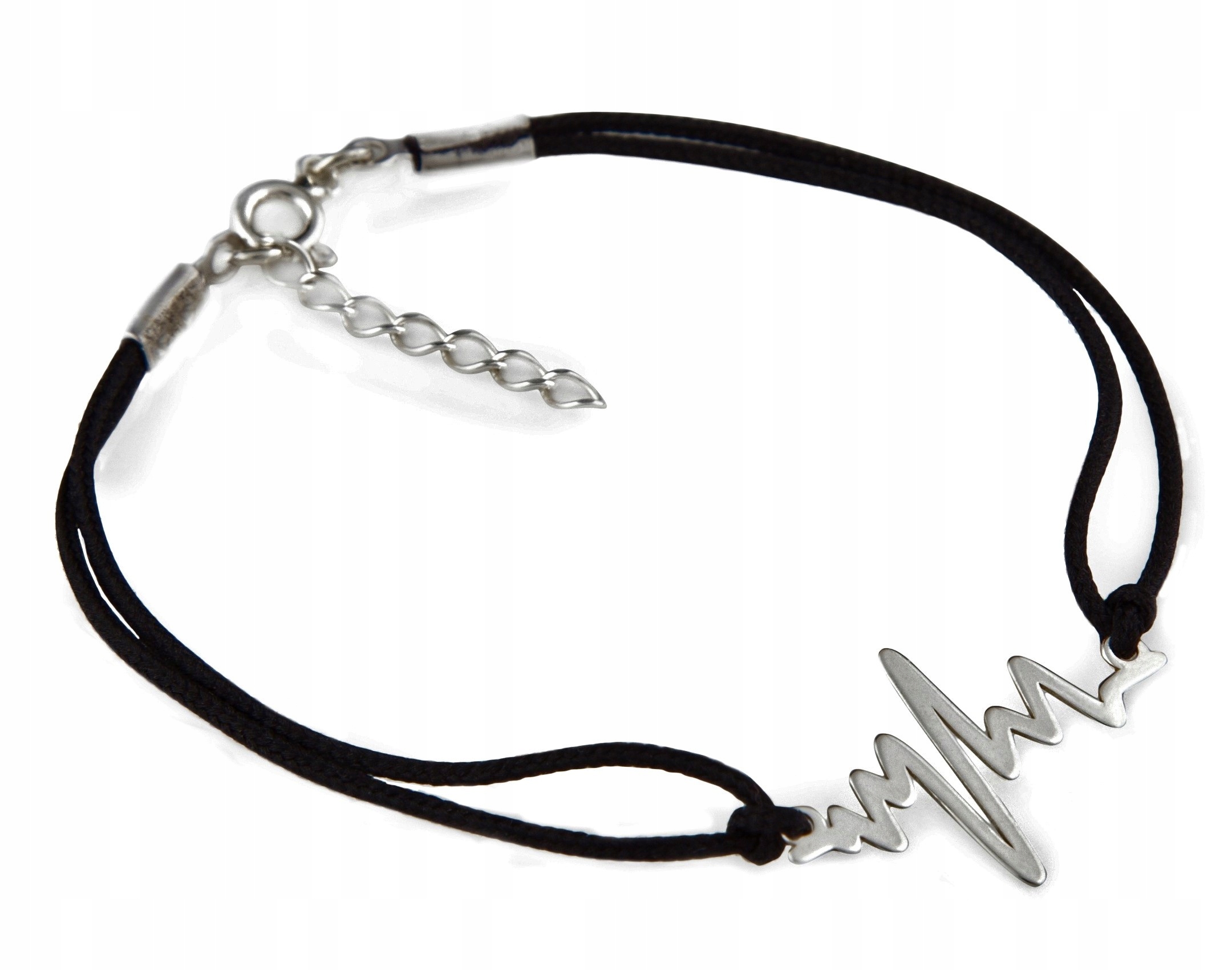 

Srebrna bransoletka sznurkowa linia zycia ekg