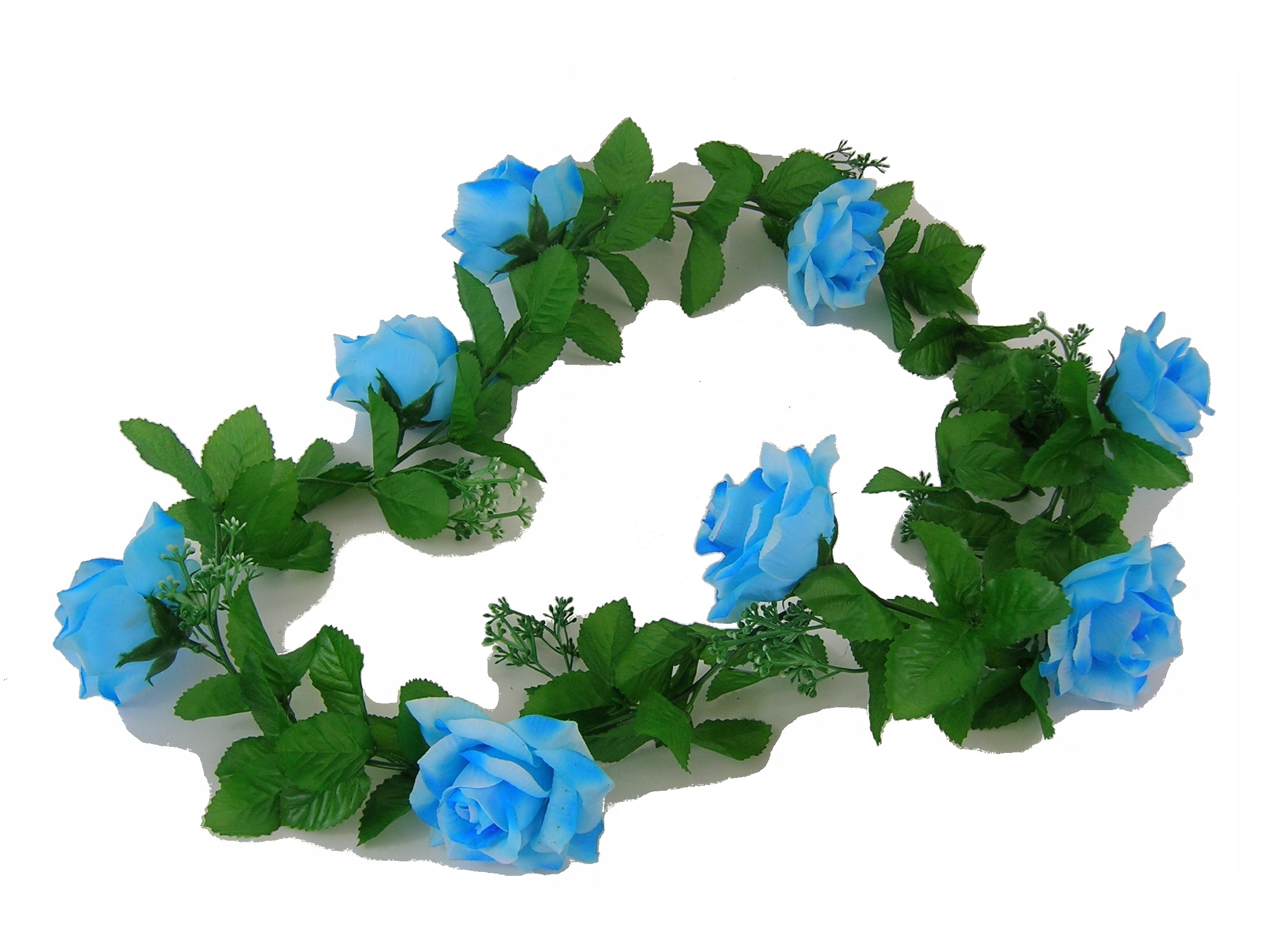SZTUCZNE KWIATY GIRLANDA Z RÓŻAMI NIEBIESKIE RÓŻE