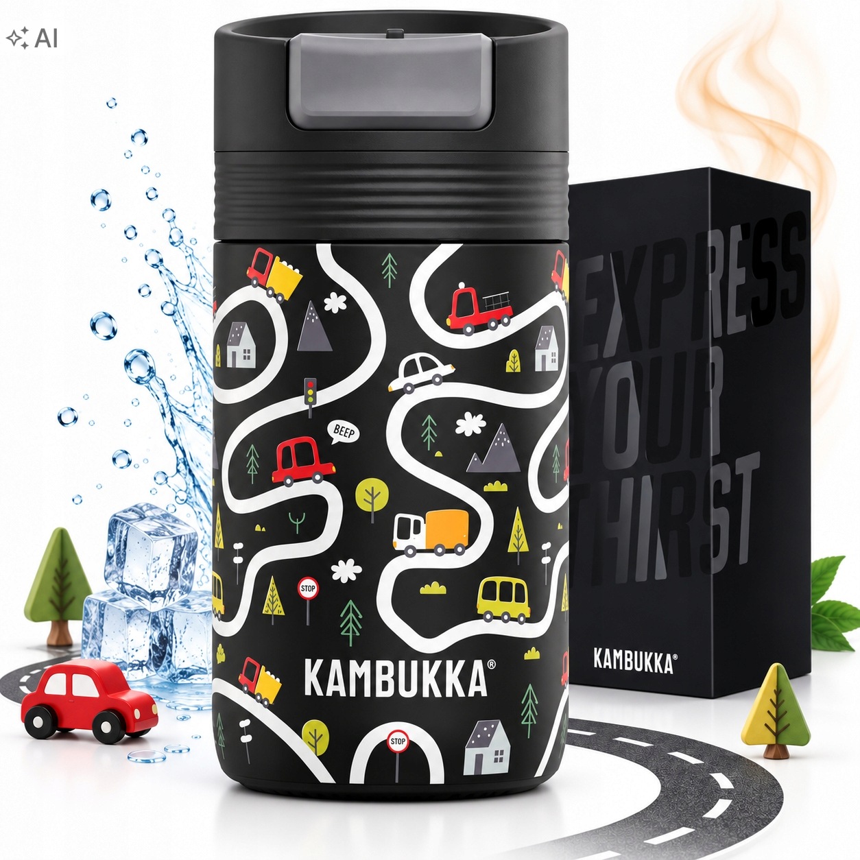Termohrnek cestovní, malá termoska Kambukka Cabo 300 ml Playway Roads