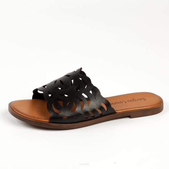 

Czarne klapki damskie Sergio Leone KL321 r37