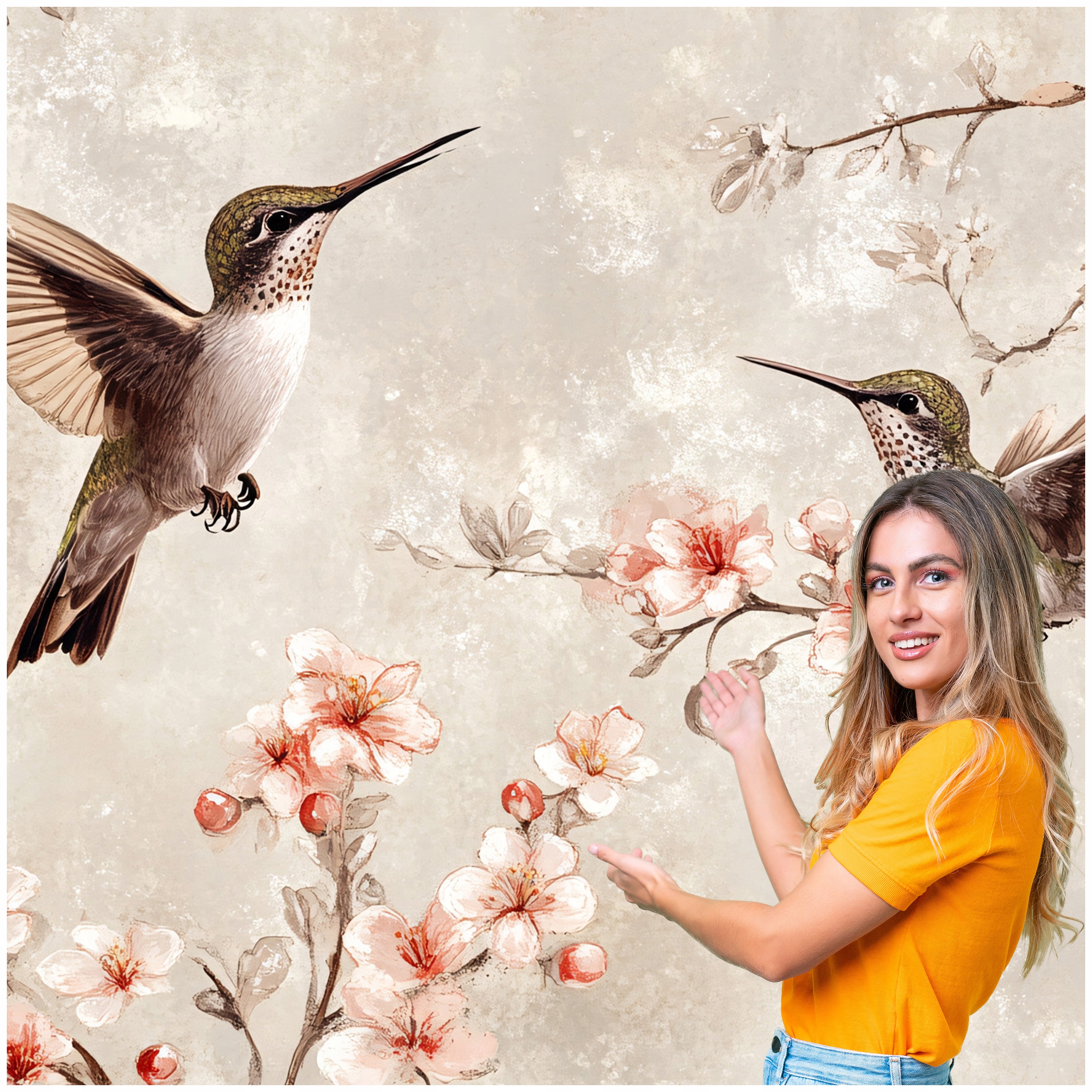 3D fototapeta Zvieratá Vtáky Krajina Stromy Kolibrík 588x280 PTK06W