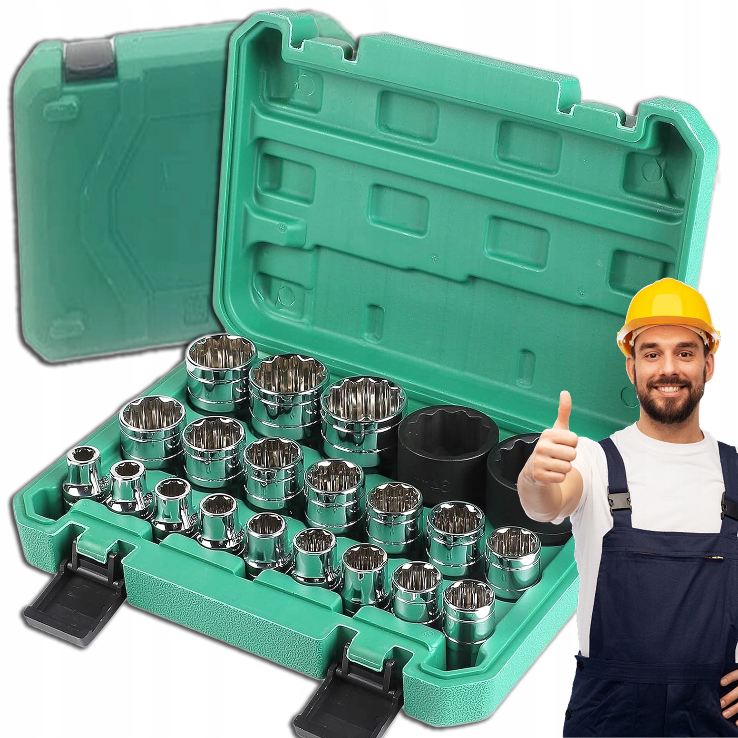 Nástrčné Klíče 1/2" Dvanáctihranné Nástavce 8-36MM Diy Sada 21 Ks Kov