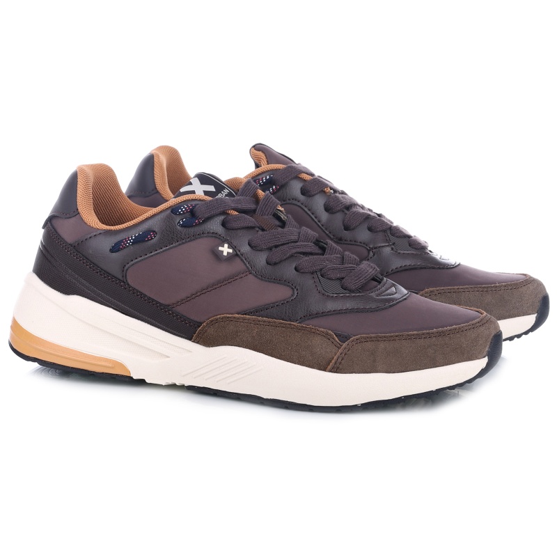 Pánské tenisky Xti 143161 Z.c Marron hnědé sporotové Eko Kůže VEL.42