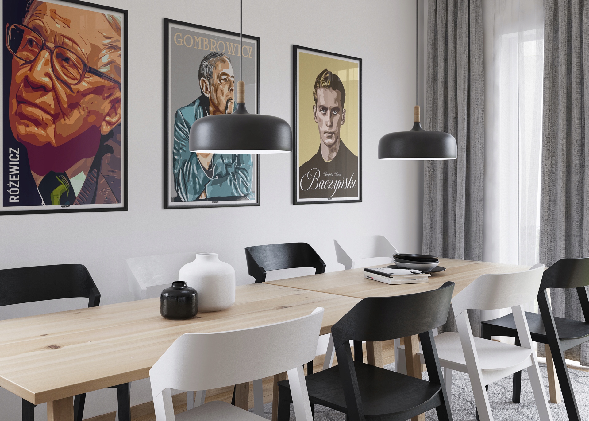 Plakat Norwid Kapuściński Gombrowicz Różewicz A3 Nazwa Plakaty Znani Pisarze