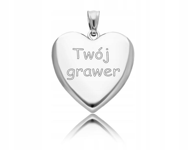 Stříbrný Medailon Srdce Schránka na Fotky Přívěsek Gravírování ryzost 925