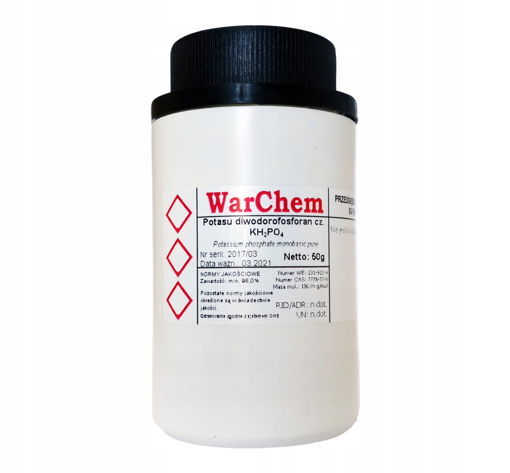 

Diwodorofosforan Potasu 50g Warchem [51413]