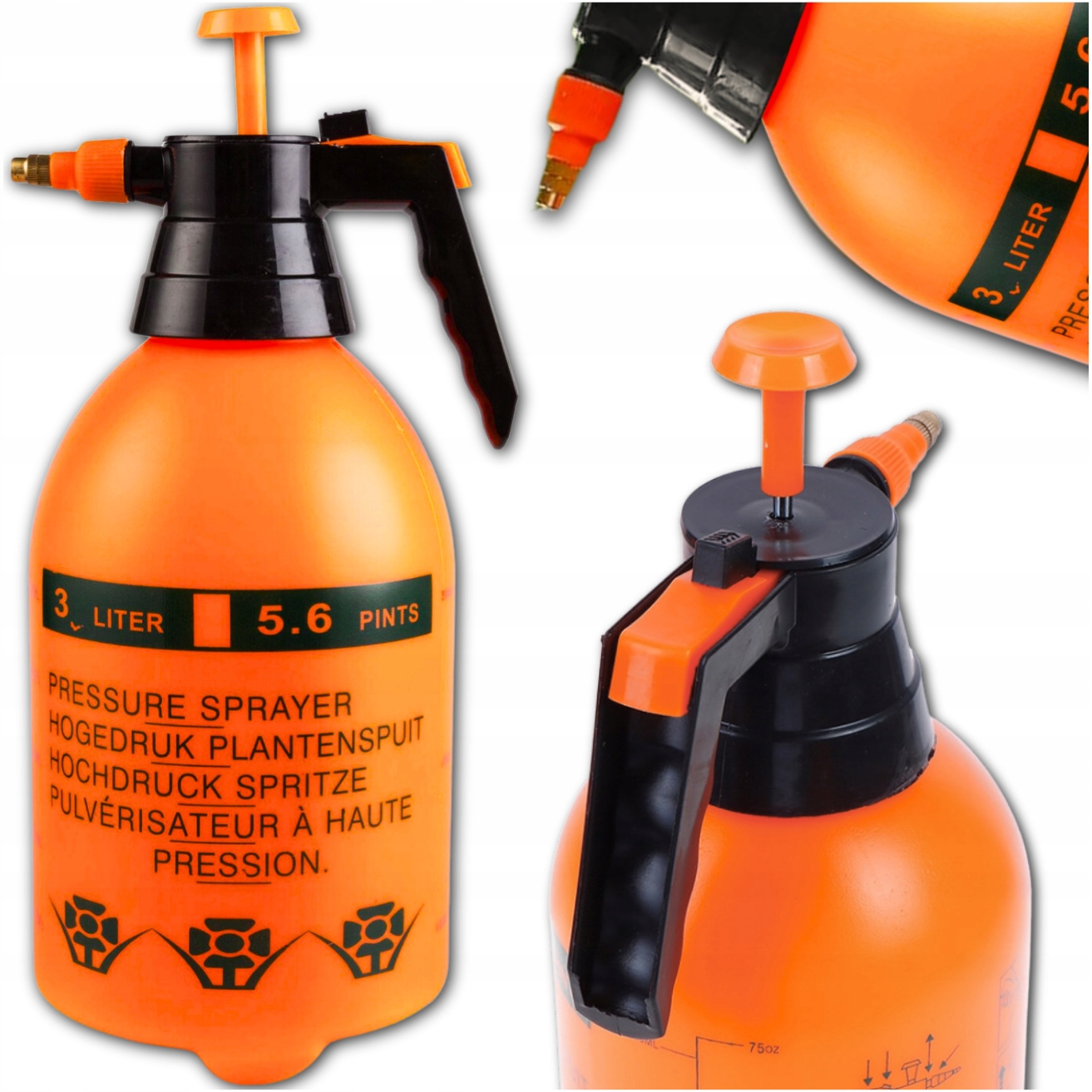 OPRYSKIWACZ OGRODOWY WYDAJNY OPRYSKIWACZ RĘCZNY SZKLARNIOWY 3L DO ROŚLIN