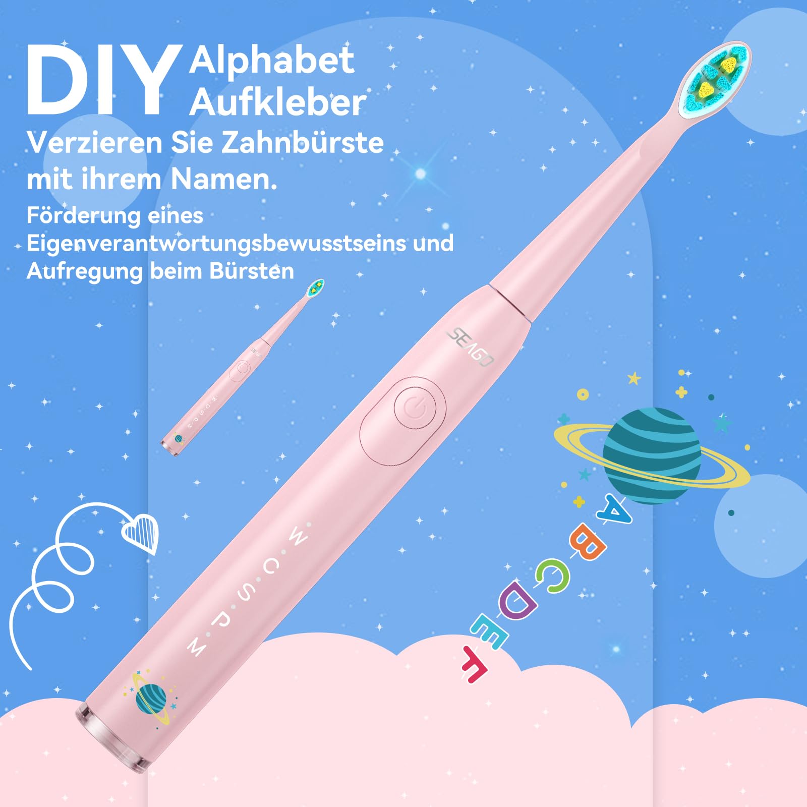 SEAGO Szczoteczka Elektryczna Dla Dzieci 6+ Z Timerem USB IPX7 5 Trybów — miniatura 5
