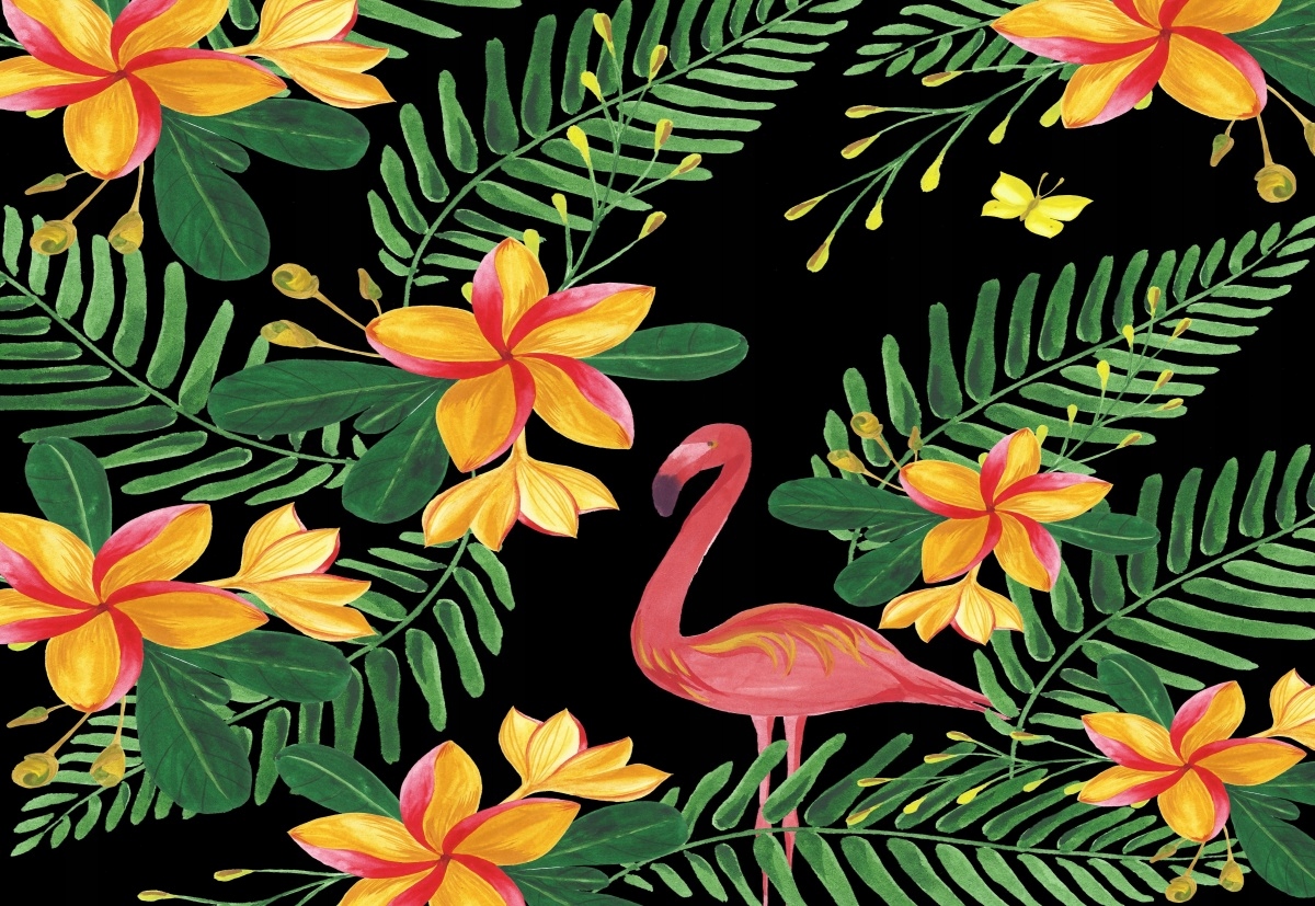 

Fototapeta Flizelinowa Kwiaty Flamingi 152x104