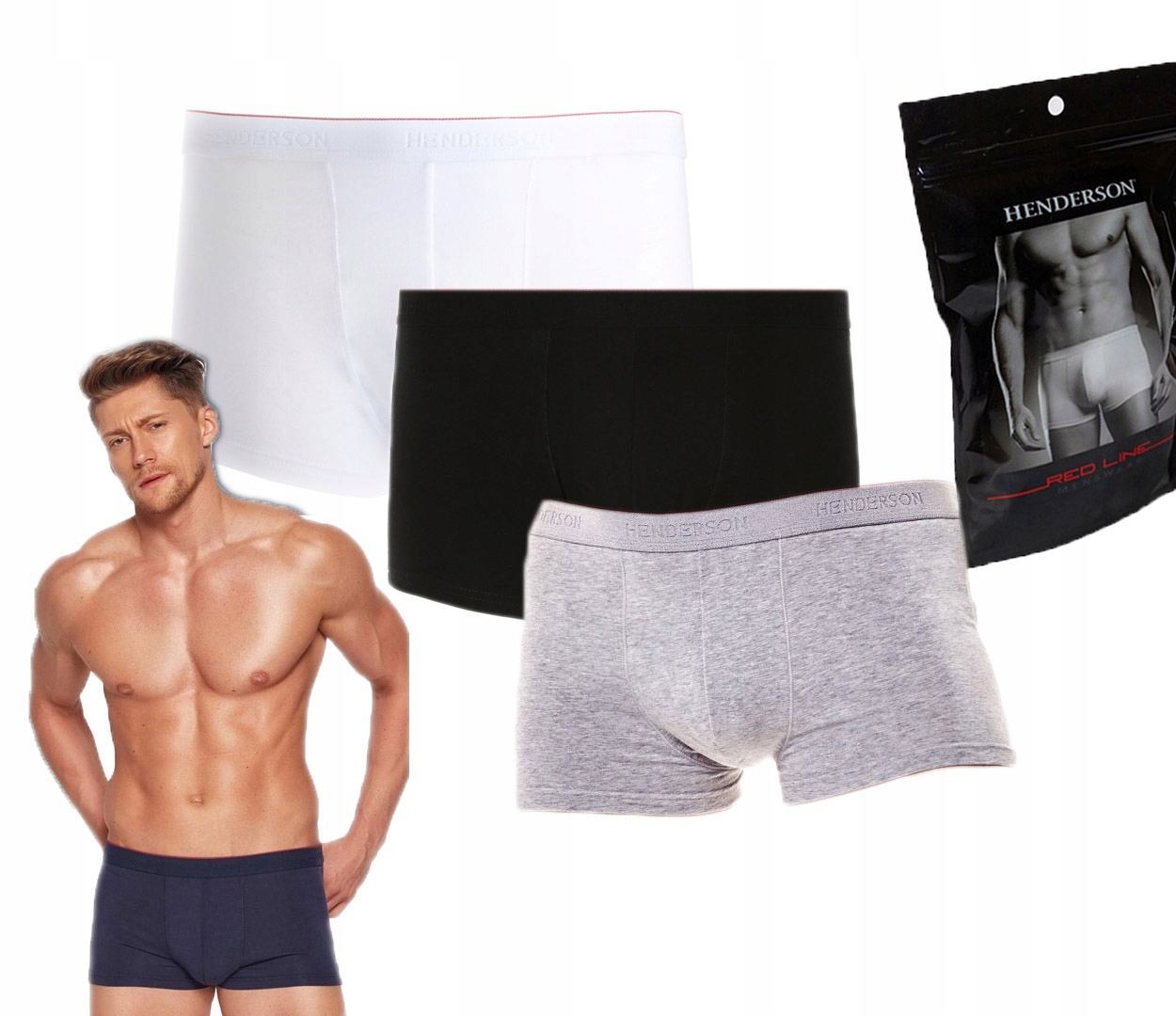

Bokserki 3-PACK Henderson Męskie Red Line r XL