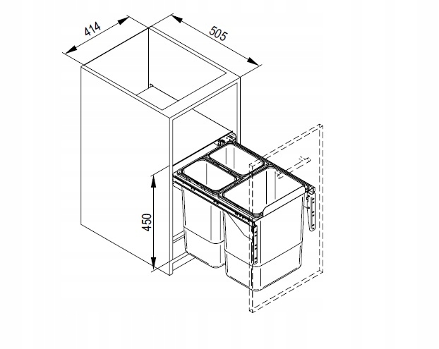 SORTOWNIK KOSZ NA ŚMIECI 45 Z DOMYKIEM JC606M-3 FR Kod producenta jc 606 m