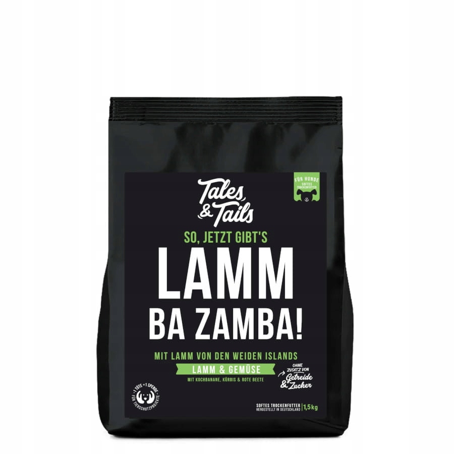Sucha karma pólwilgotna bez zbóż dla psa jagnięcina 1,5kg Tales and Tails