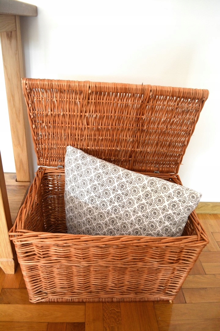 KOSZ WIKLINOWY SKRZYNIA 50 CM Z WIKLINY NATURALNY KUFER Pojemność skrzyni 50 l