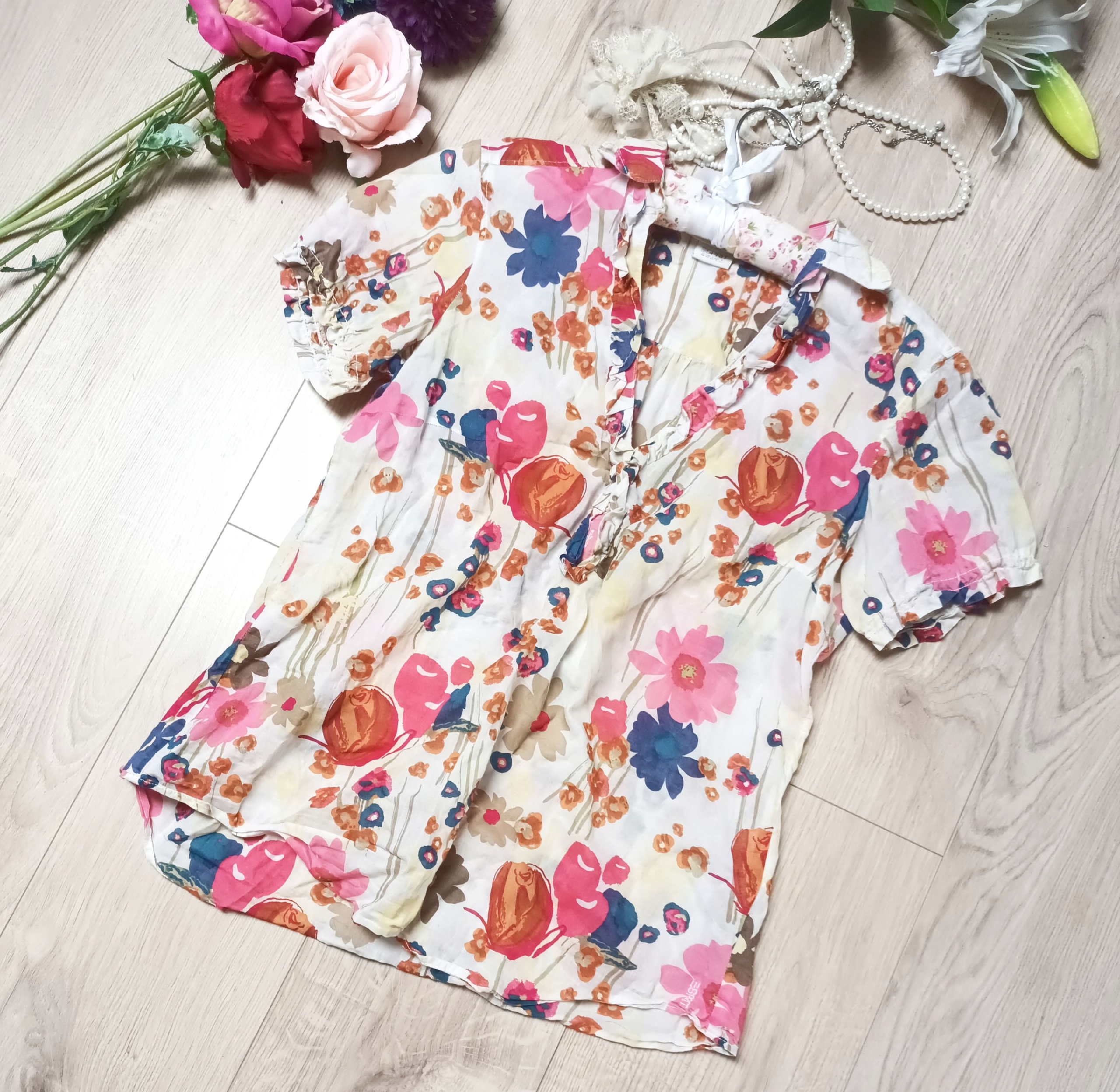 ESPRIT BLUZKA Z PŁÓCIENKA 40