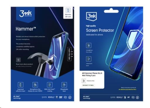 Ochranná folia 3MK Aio Hammer Phone 5ks Dry-Wet