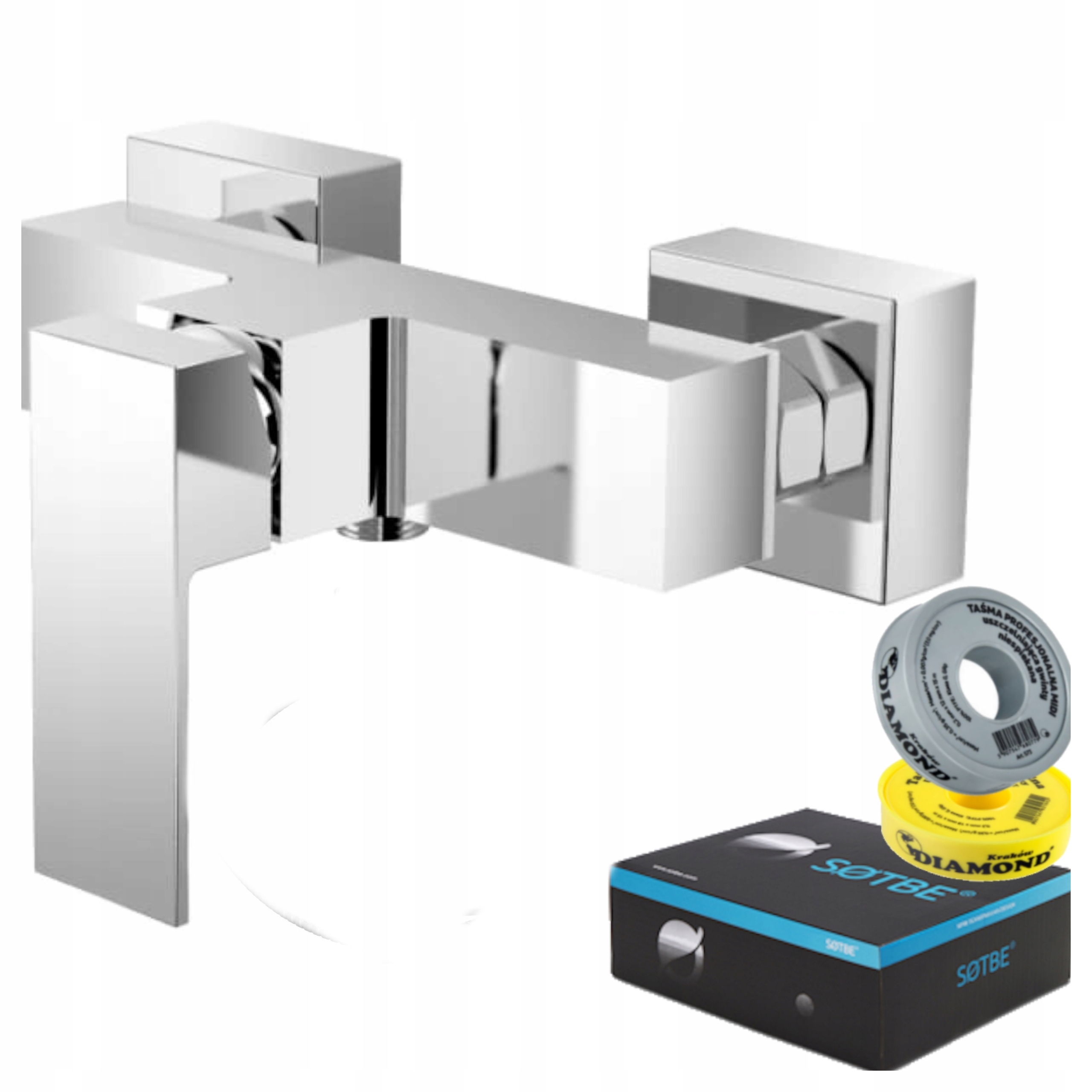 Baterie sprchová baterie do sprchy kabiny čtvercová, chrom, pevná Sotbe