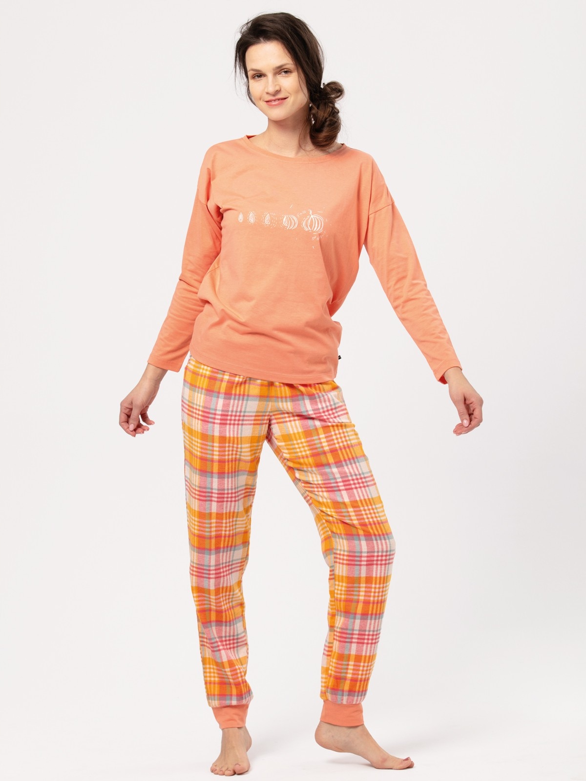 Dámské Pyžamo Lns 667 Dr S oranžová