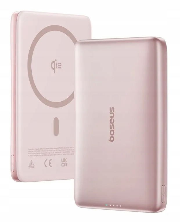 Powerbanka Baseus PicoGo AM41 Ultra-Slim Qi2 Magnetic 10000 mAh 27 W Ružová