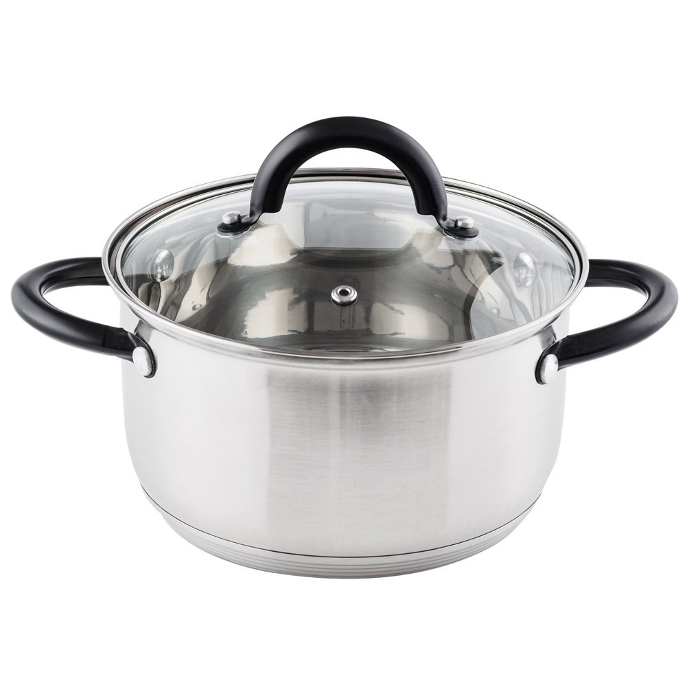 Zestaw garnków stalowy 6 el. Kolor czarny srebrny