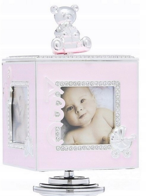 

Pozytywka szkatułka różowa ramka chrzest