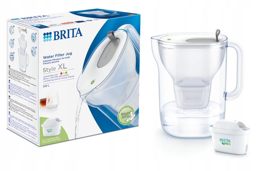 Brita Style XL dzbanek filtrujący szary i filtr Maxtra Pro Pure Performance