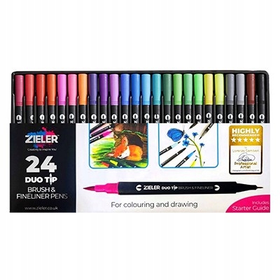Oboustranná fixy Duo Tip Zieler, 24 barev