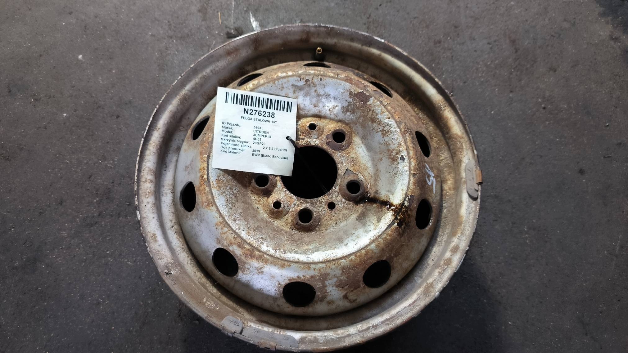 disk STALOWA 15'' 5X118 CITROEN JUMPER III