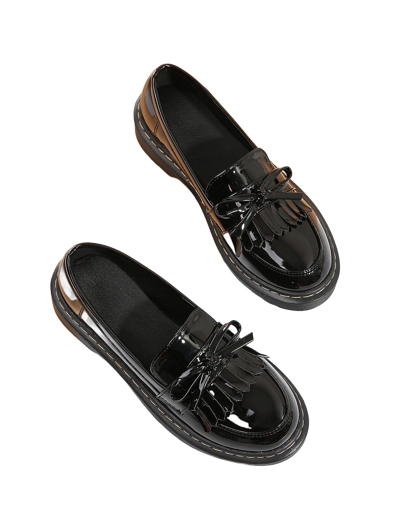 Nazouvací mokasíny s mašlí, imitace kůže, 38 Eur