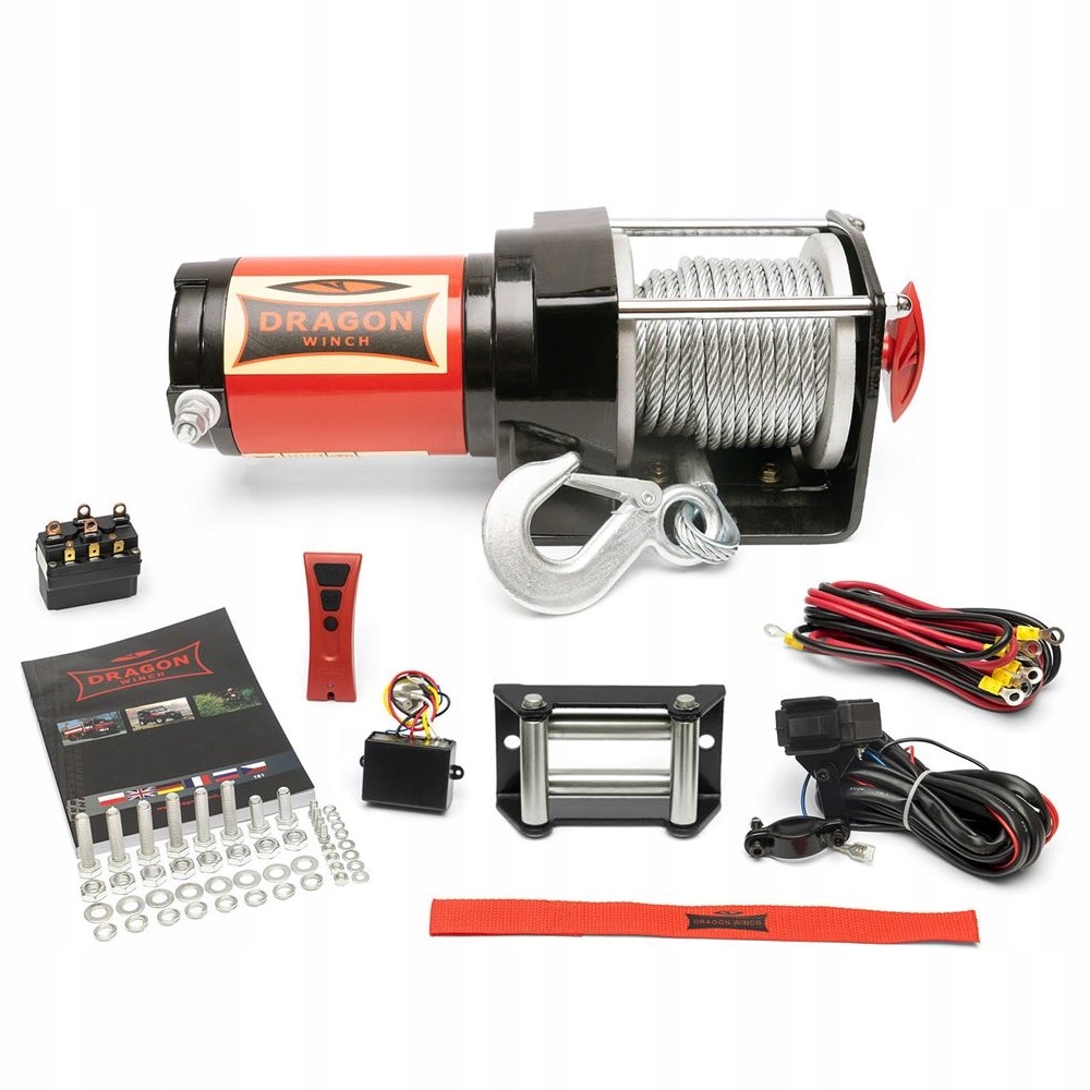 1,3T Vytahovač Dragon 12V Elektrický Vtahovač lanový pluh čtyřkolky dálkové ovládání