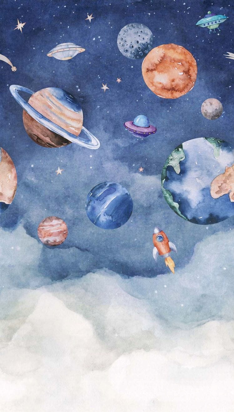Fototapeta Mural A77201 dziecięca kosmos planety Grandeco