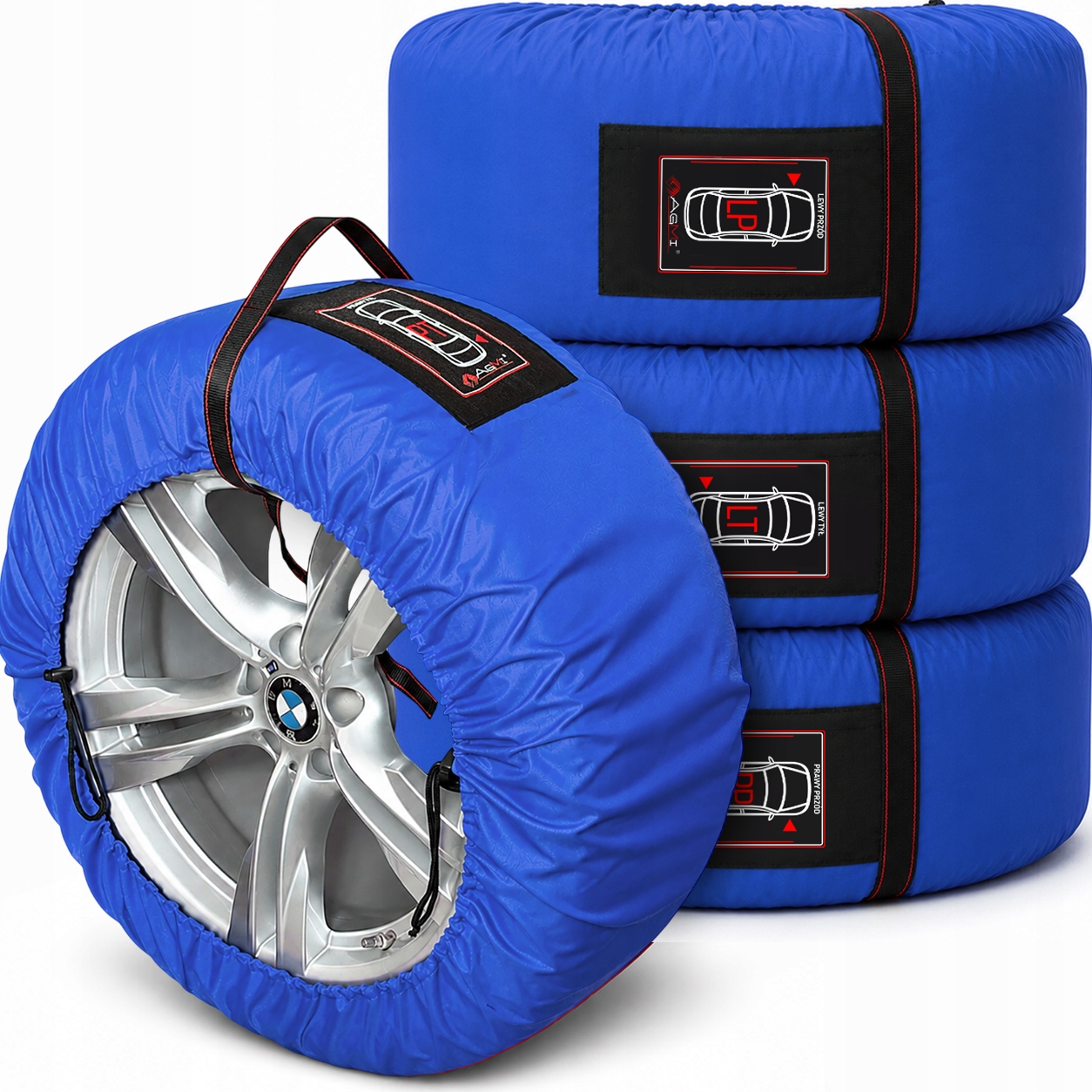 Pouzdra Na Kola Pneumatiky Ráfky 17-20 Palců Sada 4KS Pouzdro Pevná Rukojeť Popruh
