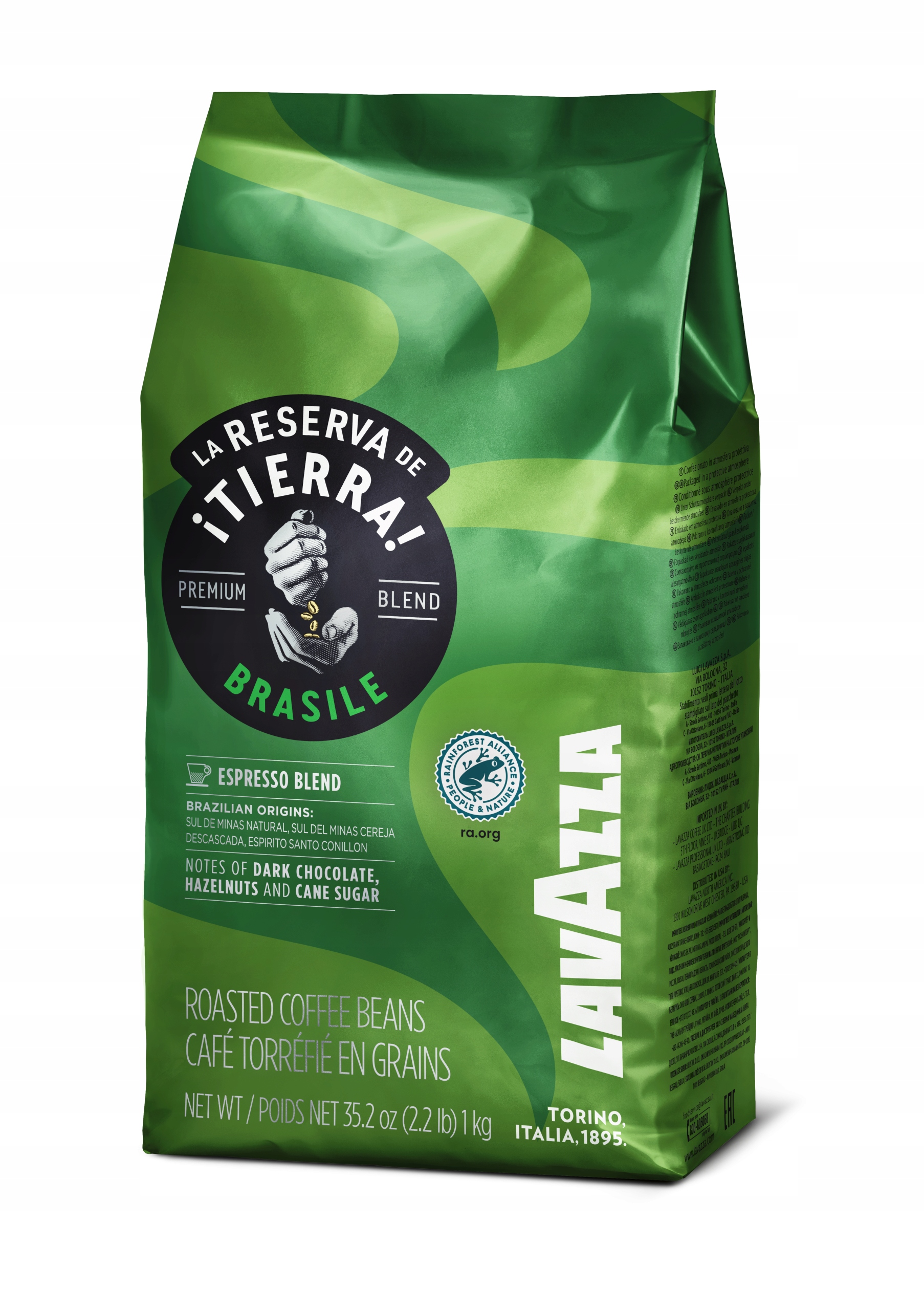 Kawa Ziarnista Lavazza Tierra Brasile 1kg 70% Arabica 30%Robusta Oryginalna