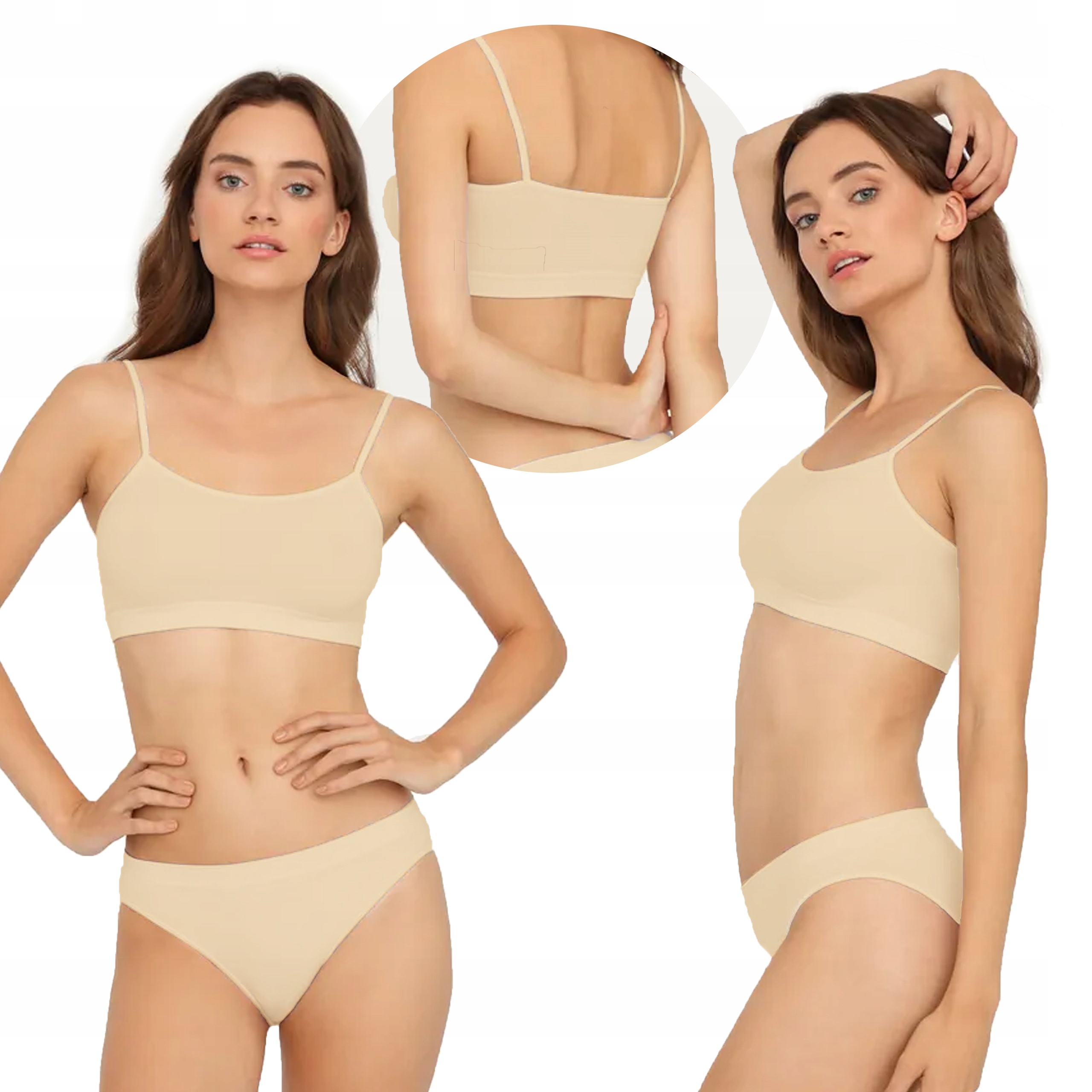 

Gatta bezszwowy Top cienkie ramiączka, natural, L